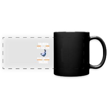 Taubenzüchter Brieftaube Tauben - Panorama-Tasse farbig - Schwarz - Vorne