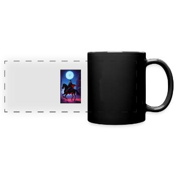 Chasseresse argentée - Mug panoramique uni - noir - Devant