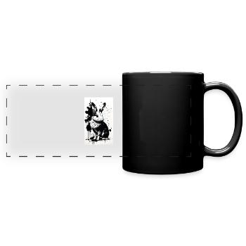Lapin mignon - Mug panoramique uni - noir - Devant