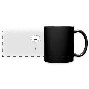 mohnblume weiss - Panorama-Tasse farbig - Schwarz - Vorne