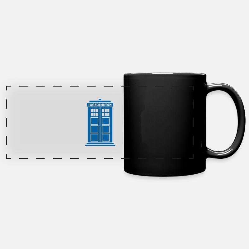 tardis flies - Full Colour Panoramic Mug - black