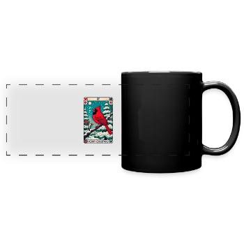 Cardinal rouge de Noël - Mug panoramique uni - noir - Devant