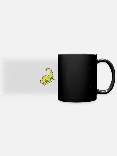 Dinosaure à long cou Apatosaurus - Mug panoramique uni - noir