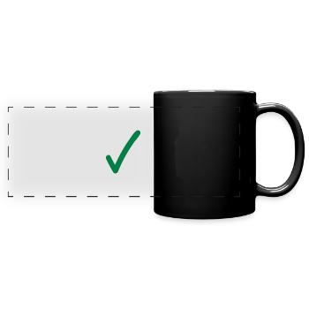 Häkchen Symbole Zeichen - Panorama-Tasse farbig - Schwarz - Vorne