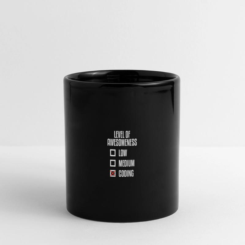 Level Of Awesomeness Low Medium Coding Programming Panorama-Tasse farbig
