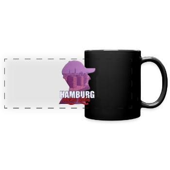 Hamurg meine Liebe Stadt Hamburg Design - Panorama-Tasse farbig - Schwarz - Vorne