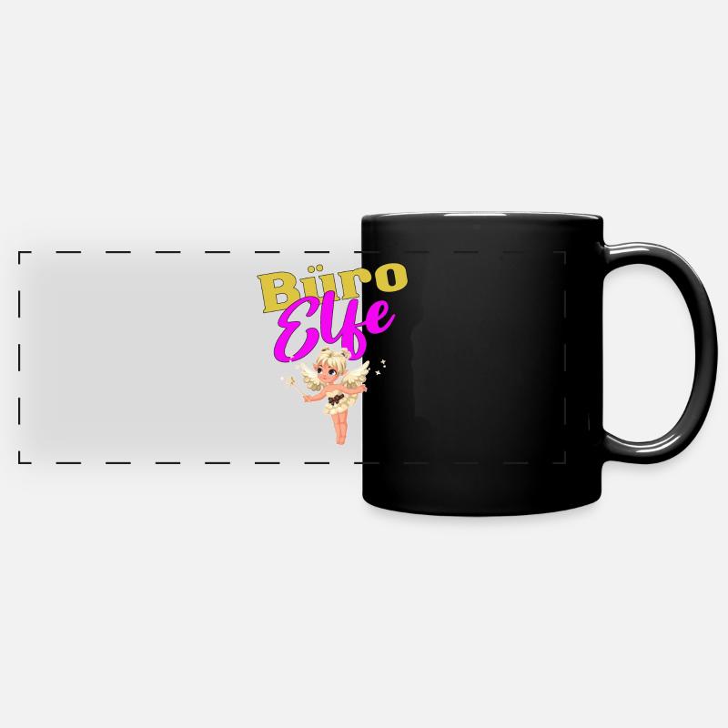 Büro Elfe Kollegin Arbeit im Büro - Panorama-Tasse farbig - Schwarz