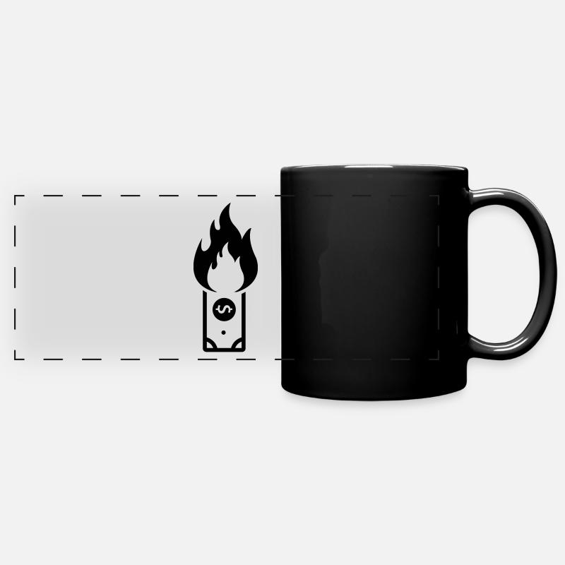 Burn money / Dollerschein burns - Full Colour Panoramic Mug - black