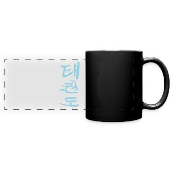 Taekwondo Hangul Kanji Design in blau - Panorama-Tasse farbig - Schwarz - Vorne
