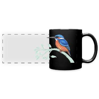 Le martin-pêcheur - Mug panoramique uni - noir - Devant