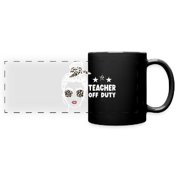 Enseignant hors service Lehrer außer Dienst - Mug panoramique uni - noir - Devant