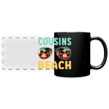 Cousins Beach - Panorama-Tasse farbig - Schwarz - Vorne