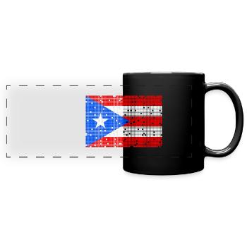 8bit Puerto Rico - Panorama-Tasse farbig - Schwarz - Vorne