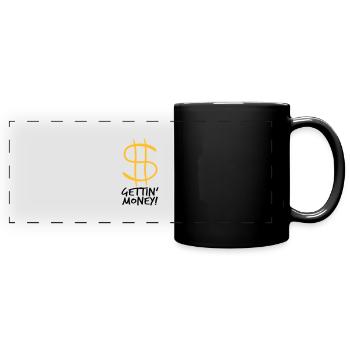 symbole dollar gettin argent signe argent riche argent - Mug panoramique uni - noir - Devant