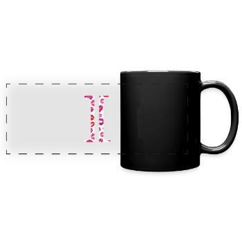 Lettre i bisous - Mug panoramique uni - noir - Devant