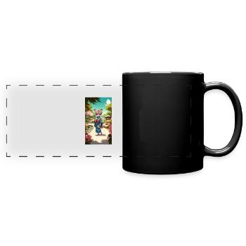 Journée sereine au jardin japonais - Mug panoramique uni - noir - Devant