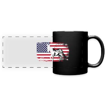 Donkey Mule États-Unis - Mug panoramique uni - noir - Devant