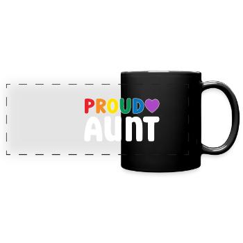Stolze Tante LGBT - Panorama-Tasse farbig - Schwarz - Vorne
