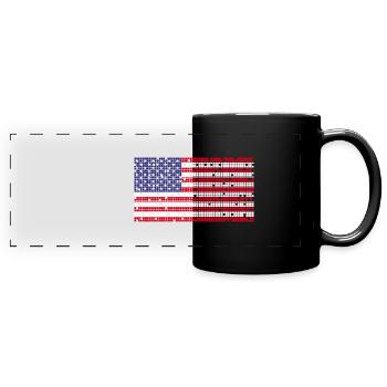 8Bit Retro 4. Juli USA - Panorama-Tasse farbig - Schwarz - Vorne