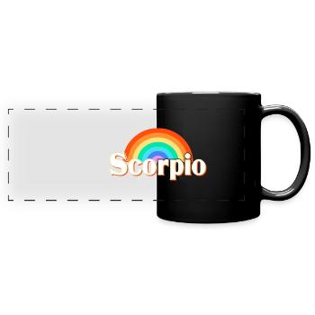 Sternzeichen Skorpion - Panorama-Tasse farbig - Schwarz - Vorne