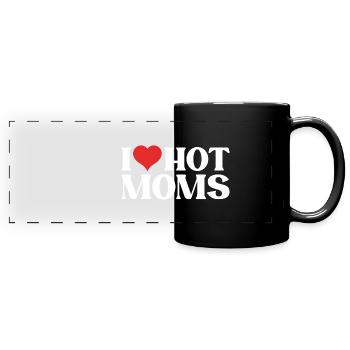 I Love Hot Moms - Panorama-Tasse farbig - Schwarz - Vorne