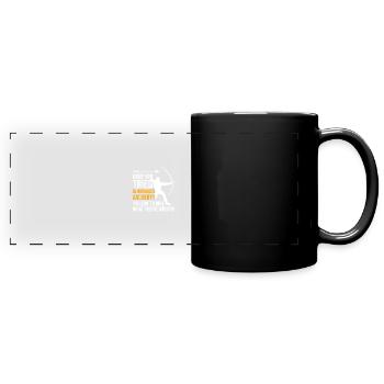 Funny Archery Design Quote Blindfolded Archery - Full Colour Panoramic Mug - black - Front
