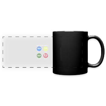 Types d'idée cadeau atome de particule idiot - Mug panoramique uni - noir - Devant