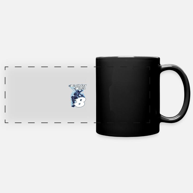 Birthday Ninja - 8th Birthday Gift for - Full Colour Panoramic Mug - black