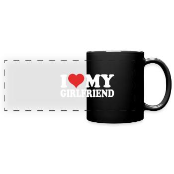 I Love My Girlfriend - Panorama-Tasse farbig - Schwarz - Vorne