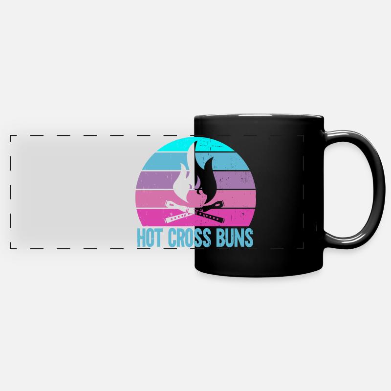 Hot Cross Buns - Mug panoramique uni - noir