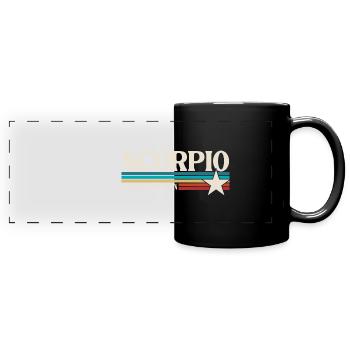 Sternzeichen Skorpion - Panorama-Tasse farbig - Schwarz - Vorne