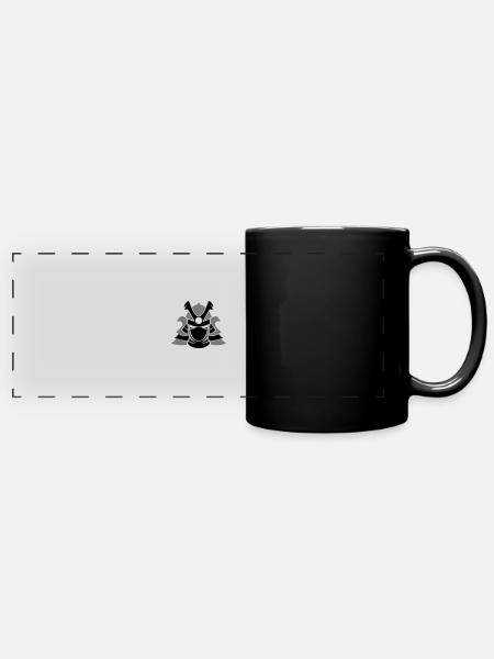 samurai maske - Panorama-Tasse farbig - Schwarz