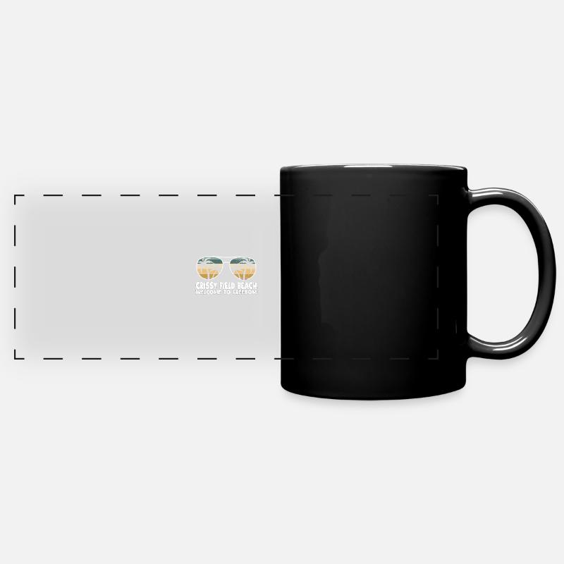 Crissy Field Beach Welcome to freedom Urla - Full Colour Panoramic Mug - black
