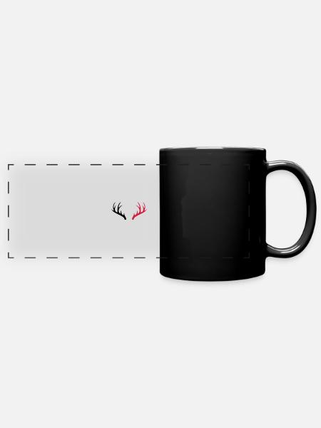 geweih 2 - Panorama-Tasse farbig - Schwarz