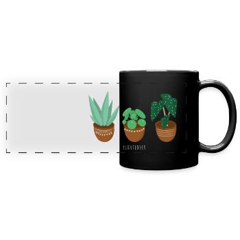 plant lover plant love - Full Colour Panoramic Mug - black - Front