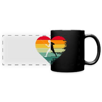 Fechten Retro - Panorama-Tasse farbig - Schwarz - Vorne