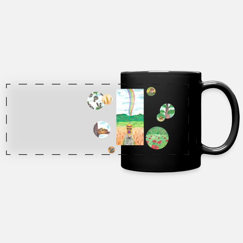 Kleines Abenteuer - Panorama-Tasse farbig - Schwarz