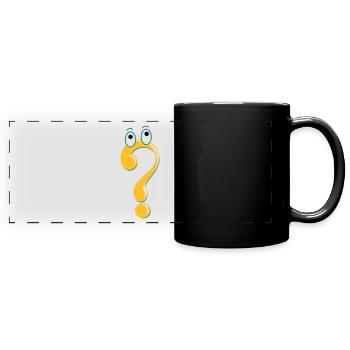 Fragezeichen Figur Symbol Idee Geschenk Comic - Panorama-Tasse farbig - Schwarz - Vorne