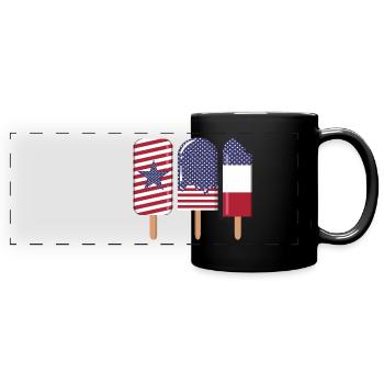 4. Juli USA - Panorama-Tasse farbig - Schwarz - Vorne