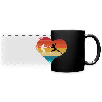 Fechten Retro - Panorama-Tasse farbig - Schwarz - Vorne