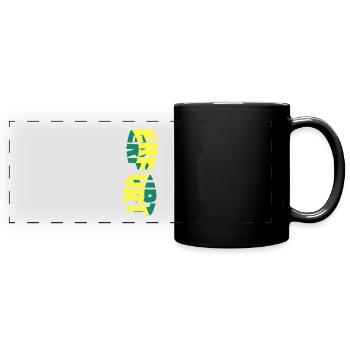 Erfurt Deutschland Stadt Skyline Schrift Bunt - Panorama-Tasse farbig - Schwarz - Vorne