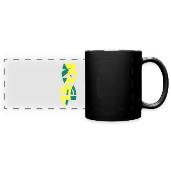 Kiel Deutschland Stadt Skyline Schrift Bunt - Panorama-Tasse farbig - Schwarz - Vorne