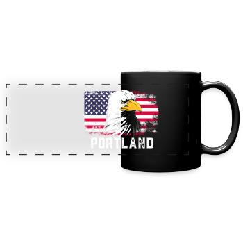 Portland - Panorama-Tasse farbig - Schwarz - Vorne