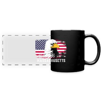 Massachusetts - Panorama-Tasse farbig - Schwarz - Vorne