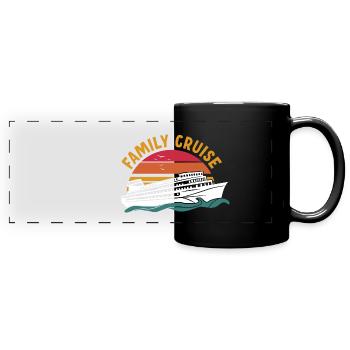 Family Cruise - Full Colour Panoramic Mug - black - Front