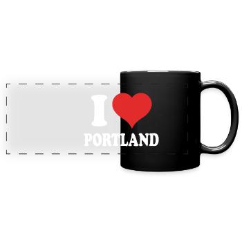 I Love Portland - Panorama-Tasse farbig - Schwarz - Vorne