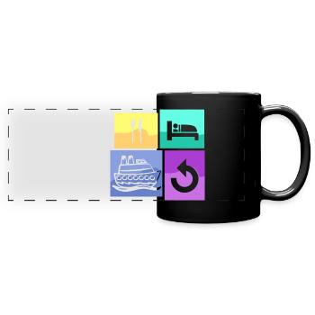 Croisière familiale - Mug panoramique uni - noir - Devant