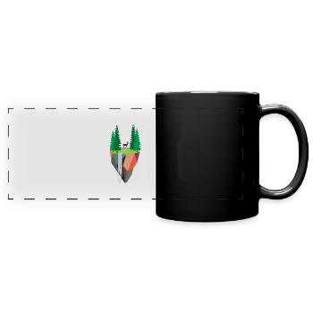 Nature Inspired Art Painting Landscape - Full Colour Panoramic Mug - black - Front