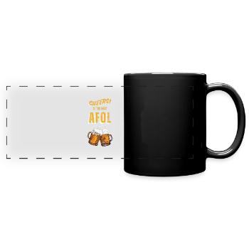 BEER - Panorama-Tasse farbig - Schwarz - Vorne