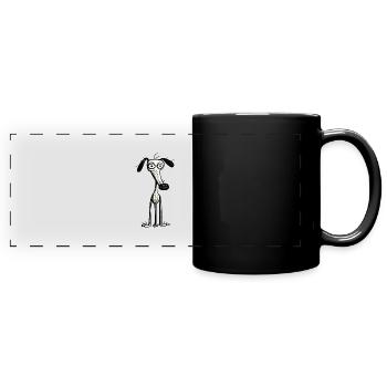 Hund - Panorama-Tasse farbig - Schwarz - Vorne